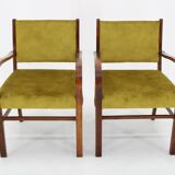 1940s Pair of Restored Beech Art Deco Armchairs ,Czechoslovakia