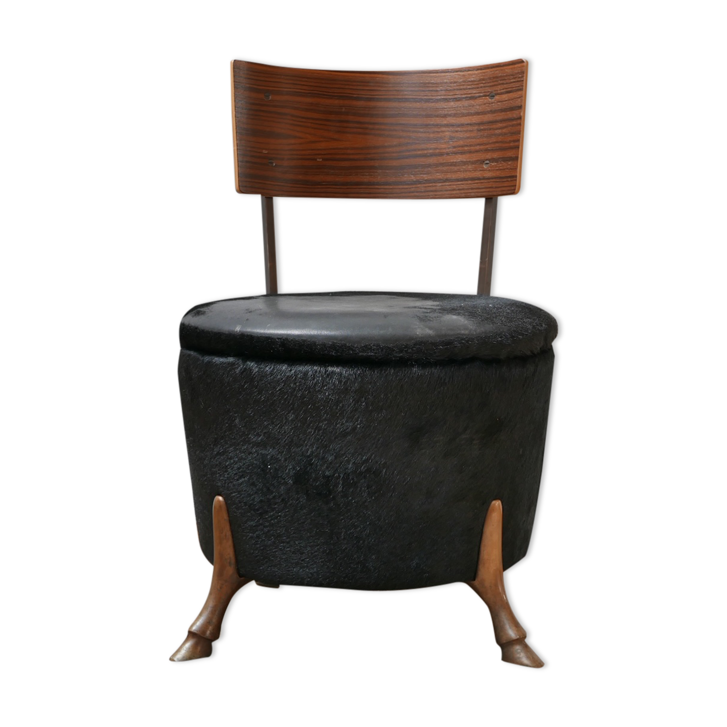 English Single Unusual Mid-Century Bronze Horse Leg Occasional Chair