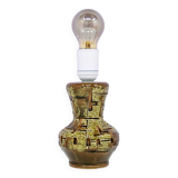 Vintage green & brown ceramic table lamp