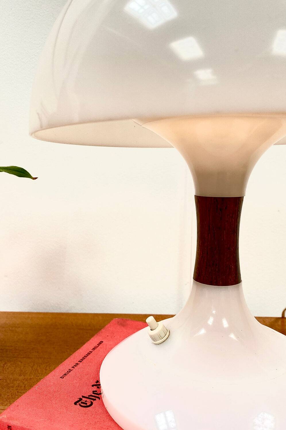 Lampe à poser blanche champignon vintage