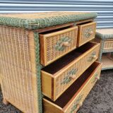 Commode en rotin vintage