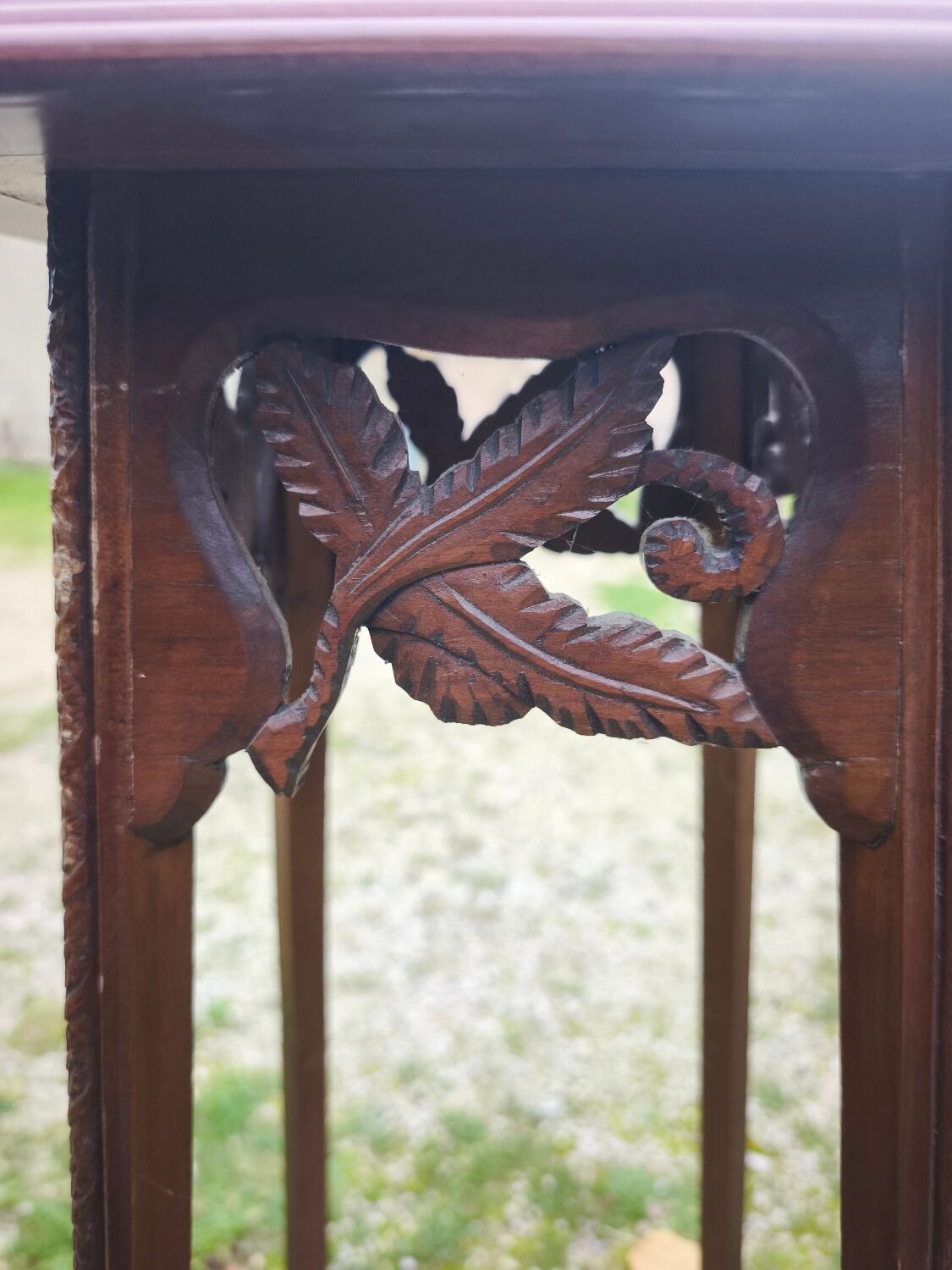 Wood and marble stool