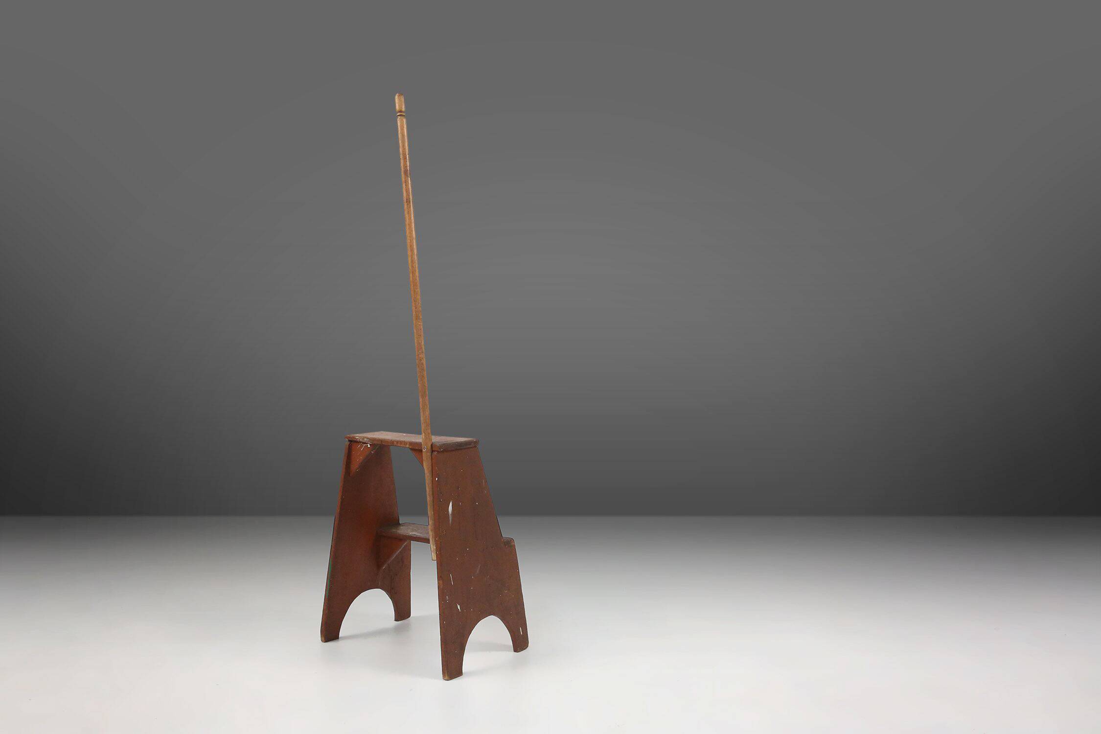 Industrial Wooden Stepladder, France ca. 1900
