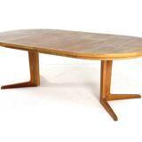 Bernhard Pedersen and Son oak round 2x extendable dining table 'Bogvad'