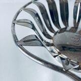 Vintage basket in silver metal apple shape