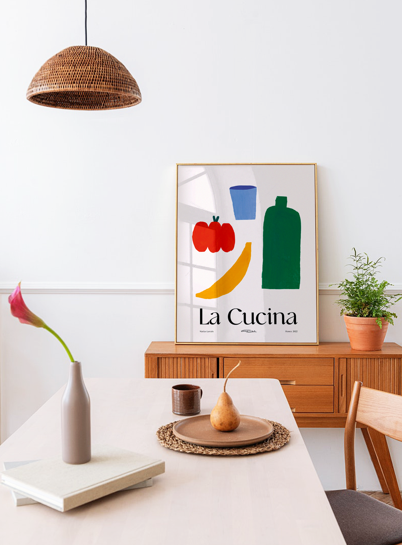 Wall poster minimalist kitchen banana pepper 50cm*70cm