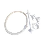 White enameled cast iron bathroom set