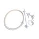 White enameled cast iron bathroom set