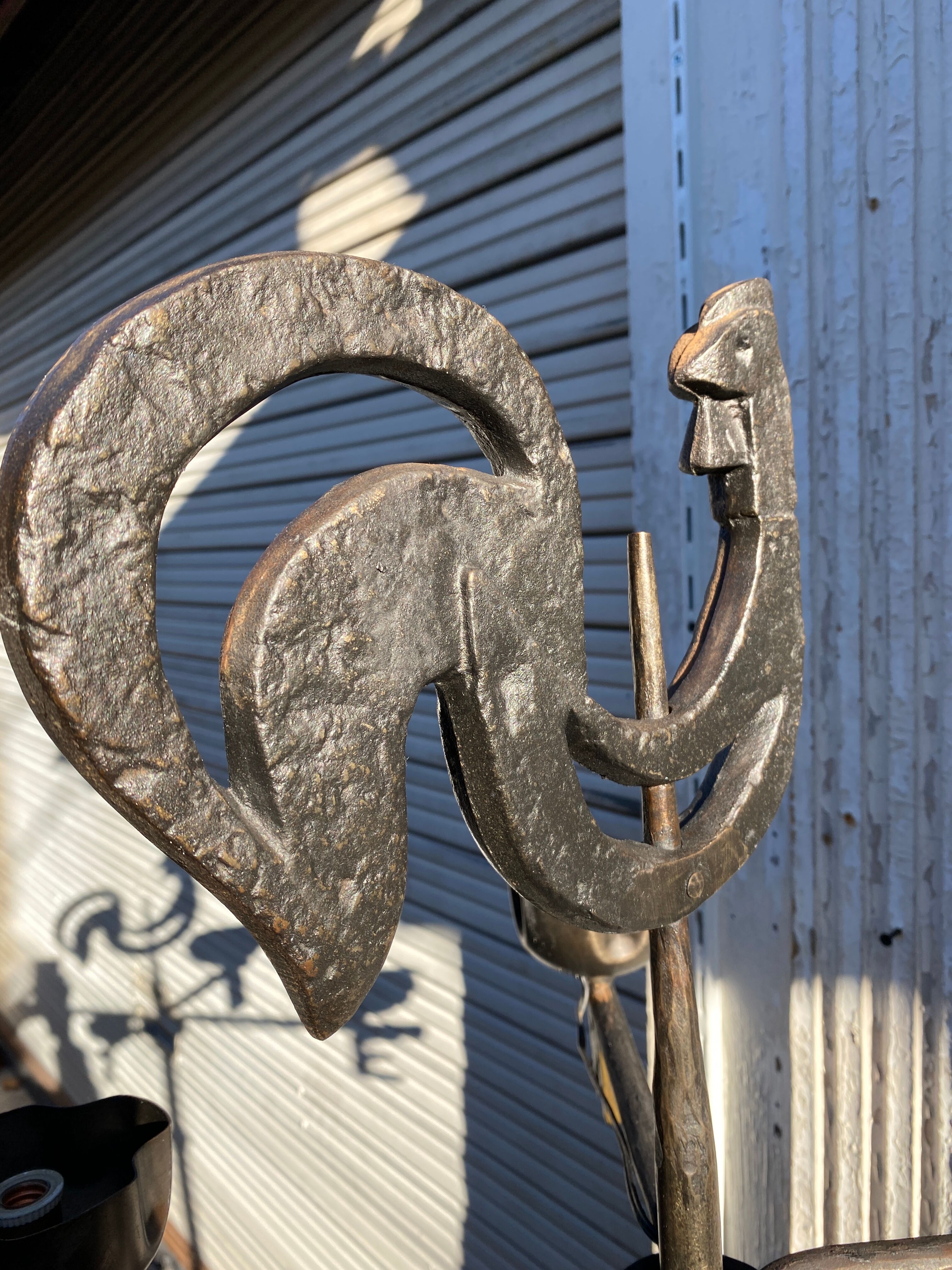 1950 wrought iron lamp Jean Touret
