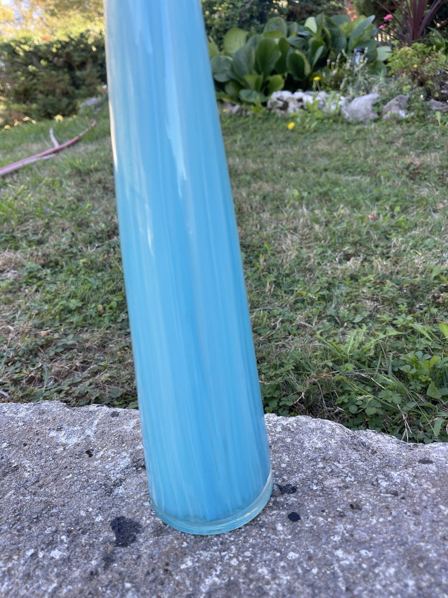 Large Murano vase in turquoise glass – 53 cm – Vintage
