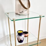 Glass and brass side table 70s