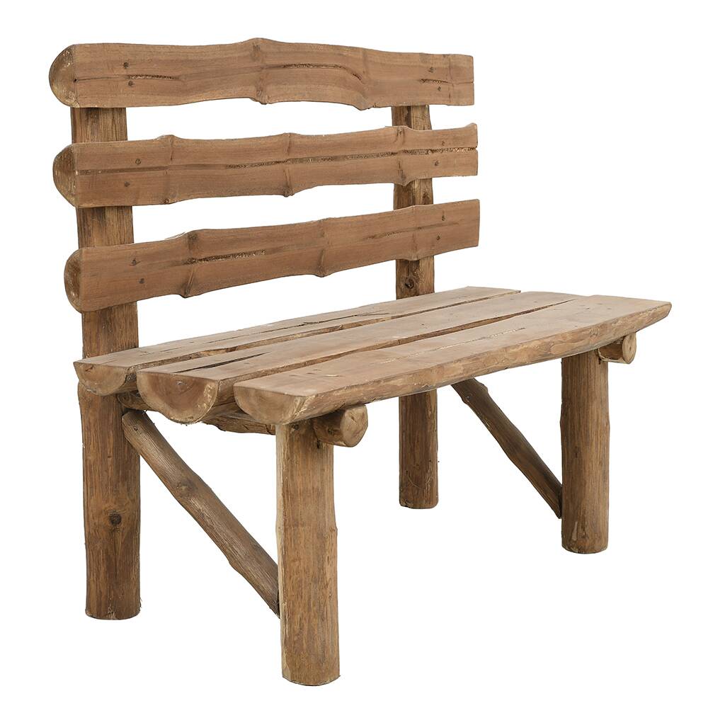 Banc rustique en rondins de bois