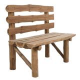 Rustic log bench