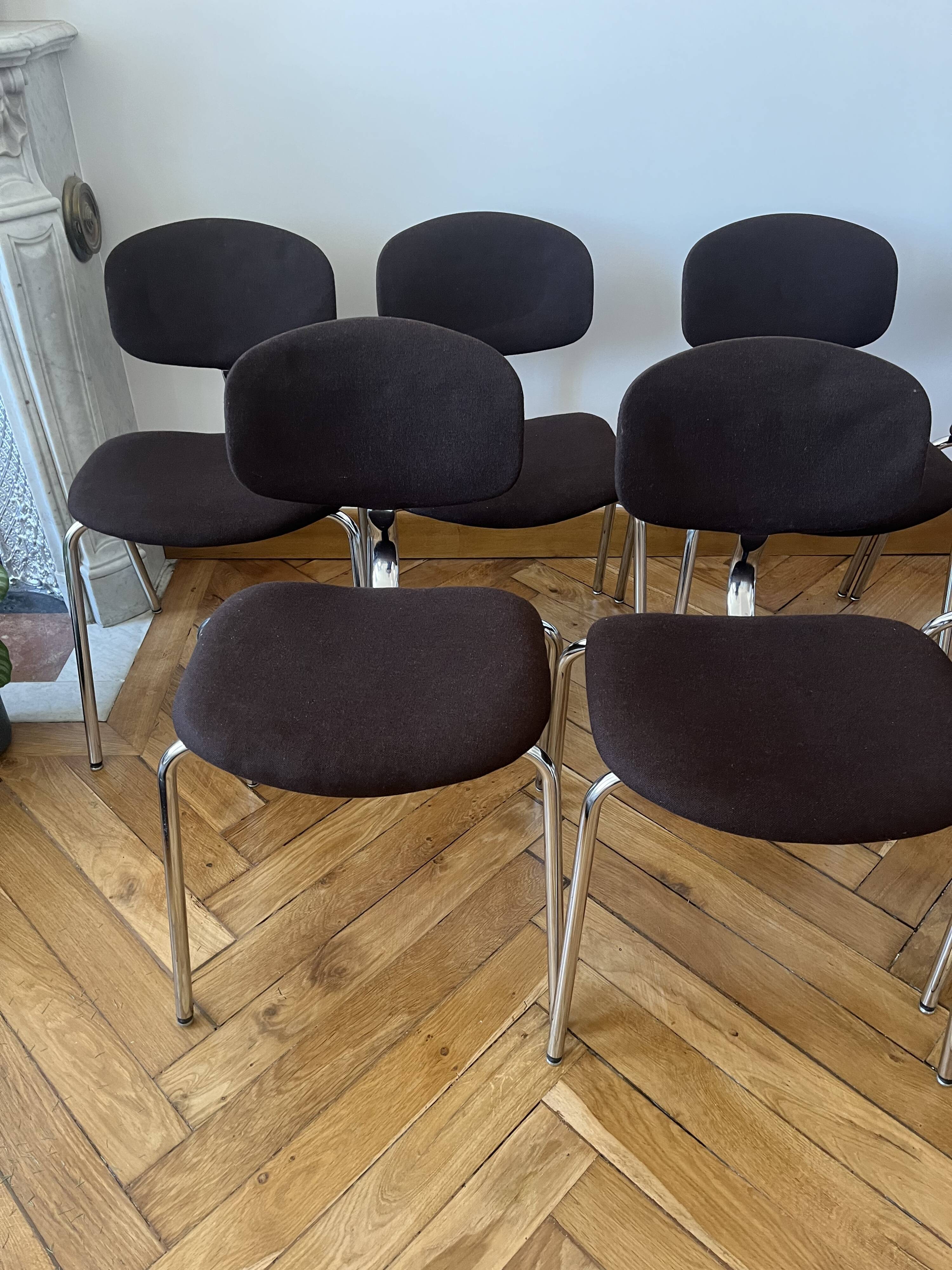 Set of 7 Steelcase Strafor chairs