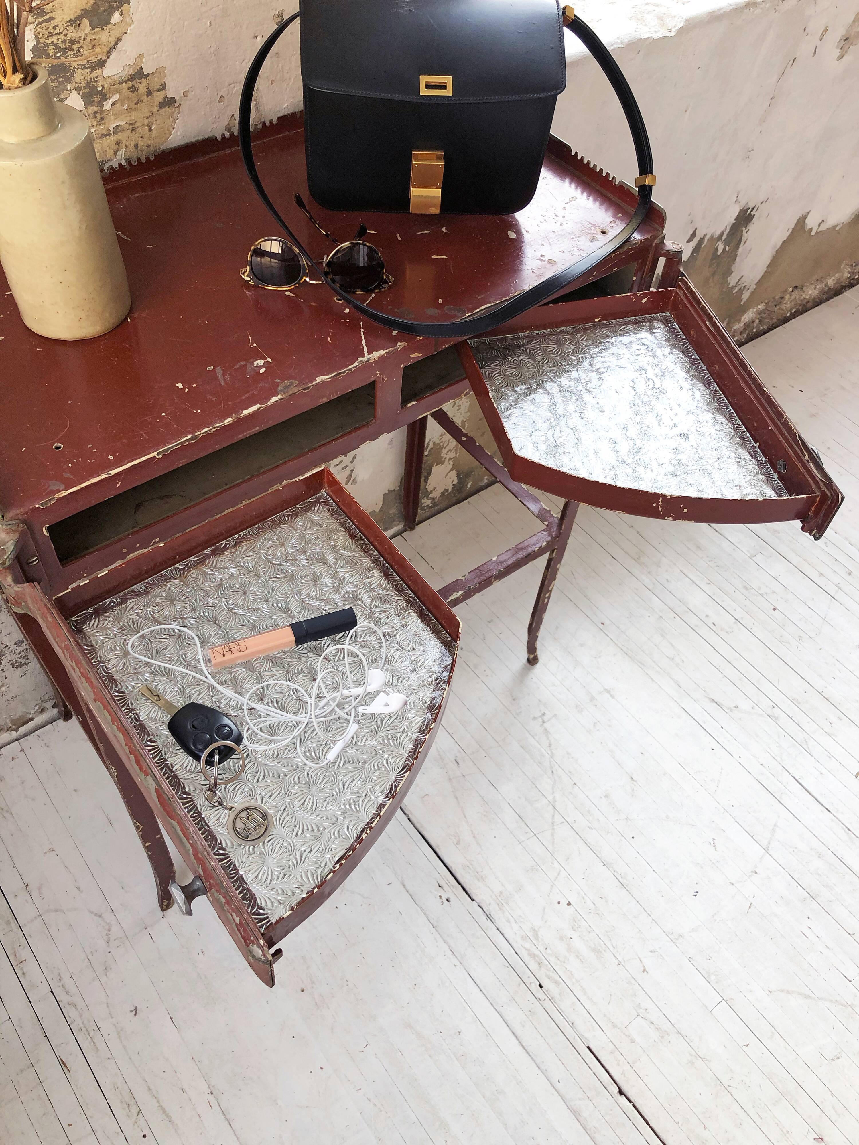 19th metal patinated dentist furniture