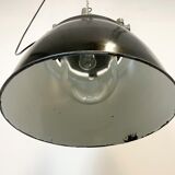 Dark grey explosion proof lamp with black enameled shade, 1970s