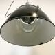 Dark grey explosion proof lamp with black enameled shade, 1970s