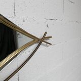 Sculptural mirror with two-tone gilded arches, France, 1970s, 95 x 133 cm