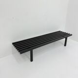 Mid-century slatted wooden bench Martin Visser style , 1970’s