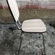 Series of 4 old formica chairs white grey + feet compass metal chrome 70's