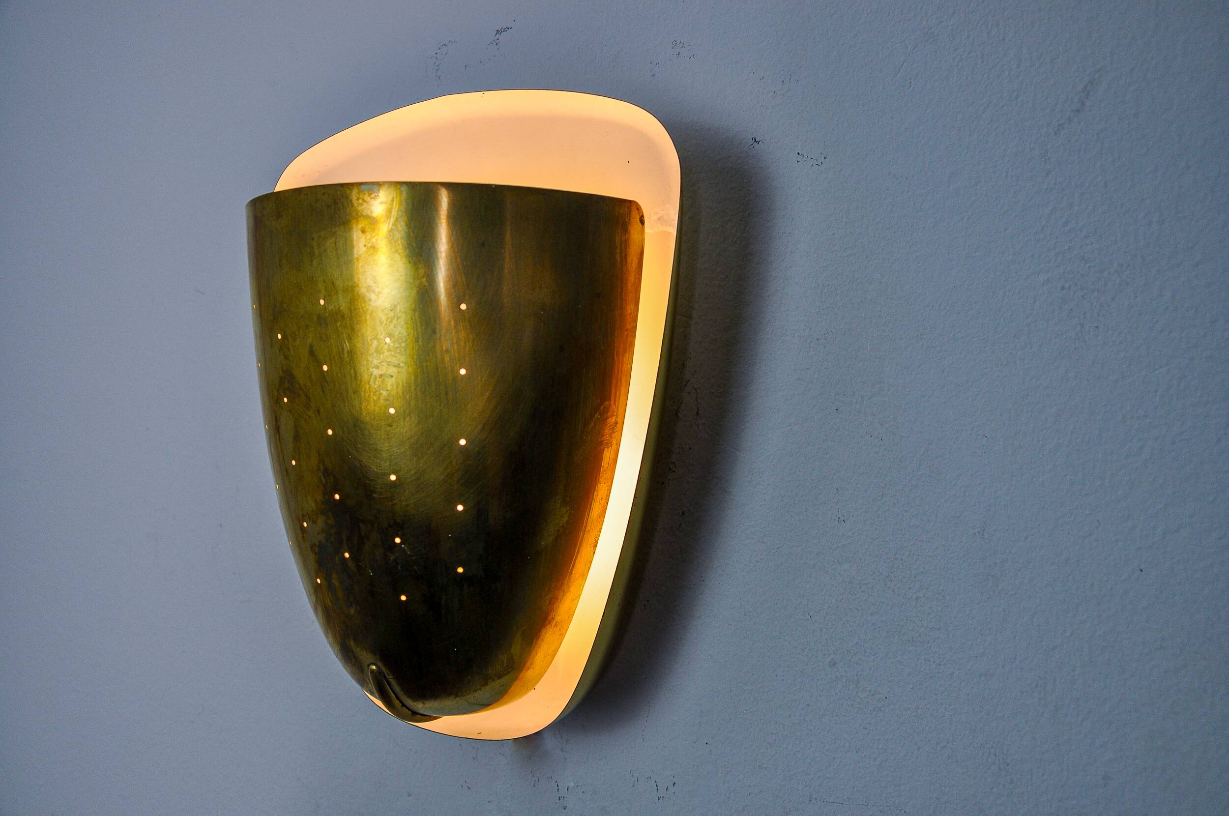 Regency brass wall light, Italy, 1970