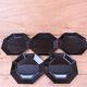5 black Arcoroc Octime flat plates, vintage, France