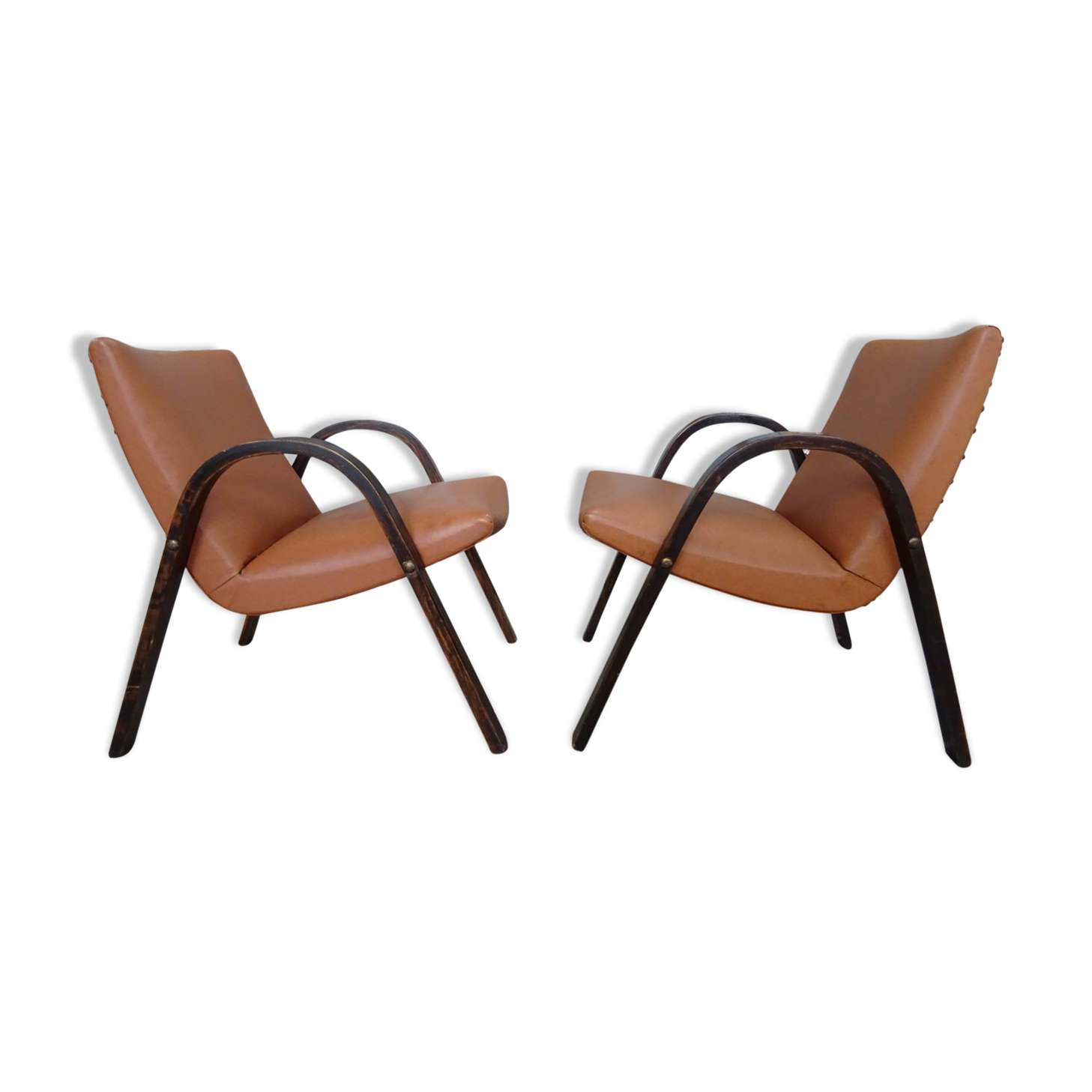 Pair of bow wood Steiner chairs