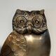 Brass Owl Catchall with Chiseled Feather Decoration. Italian Work in the
