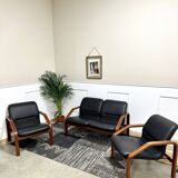 Design living room in black leather