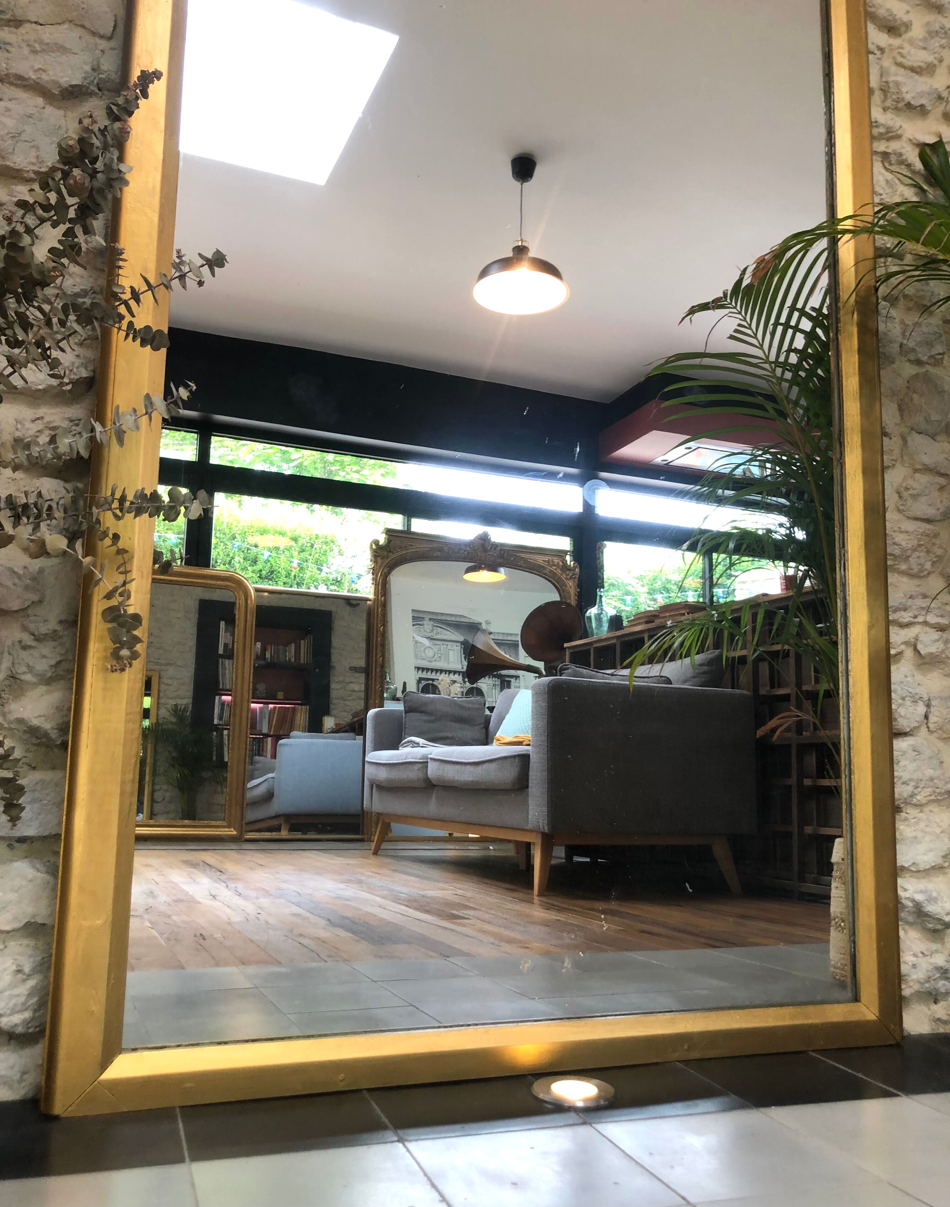 Antique mirror, mercury ice 174,5cm/111cm