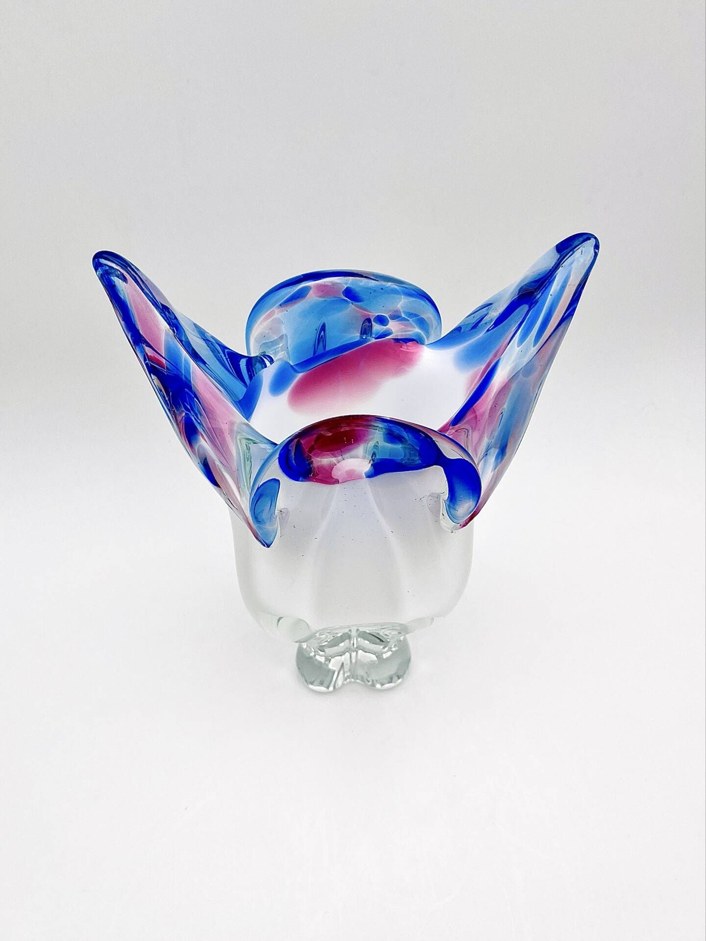 Monumental Vase Josef Hospodka Chribska Sommerso White Crystal 33cm