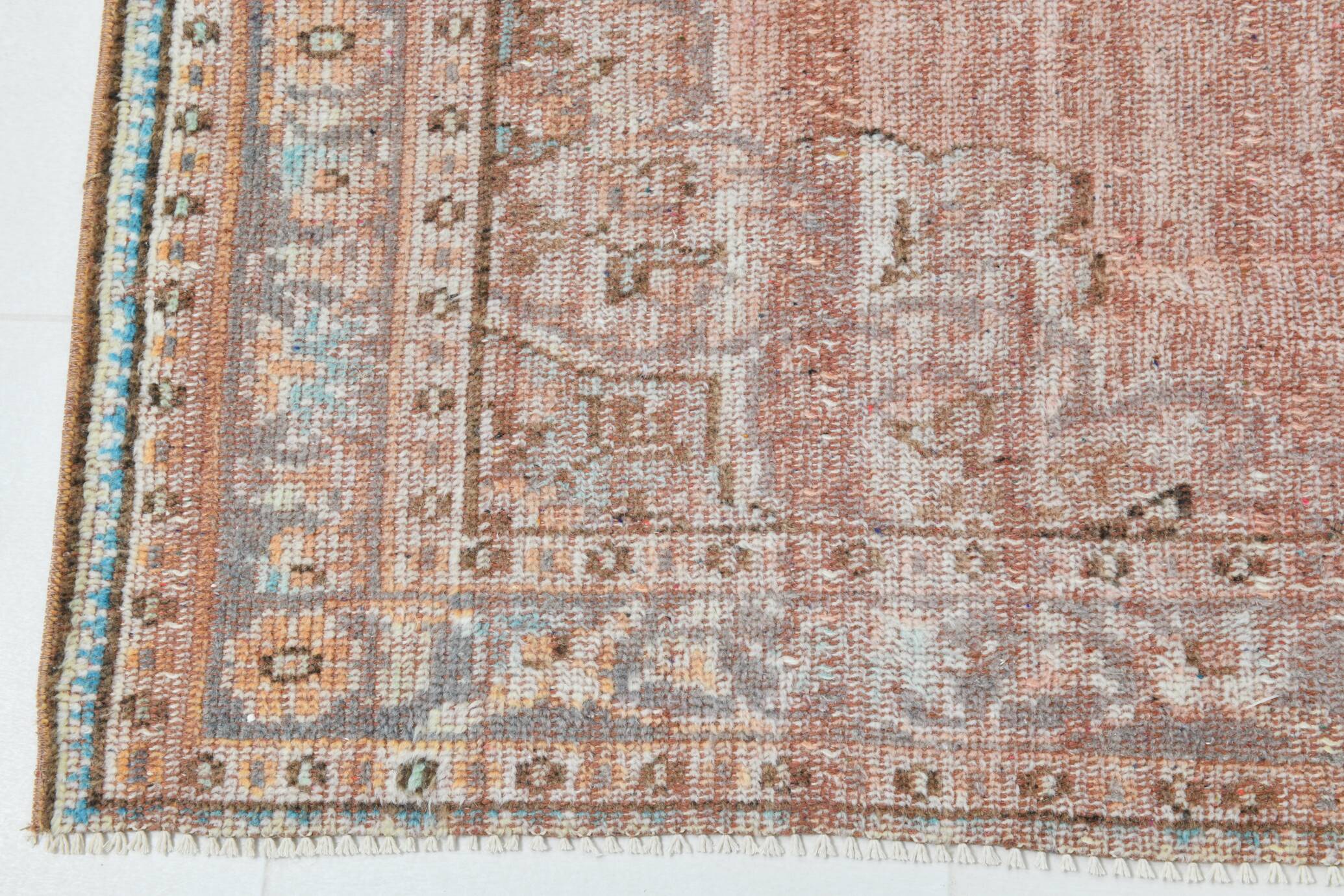 Tapis Oushak Rose Vintage, Tapis Turc Vieilli, 171x267 Cm