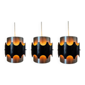 Set of Three Midcentury Pendant in style of Jo Hammerborg, Denmark, 1970s