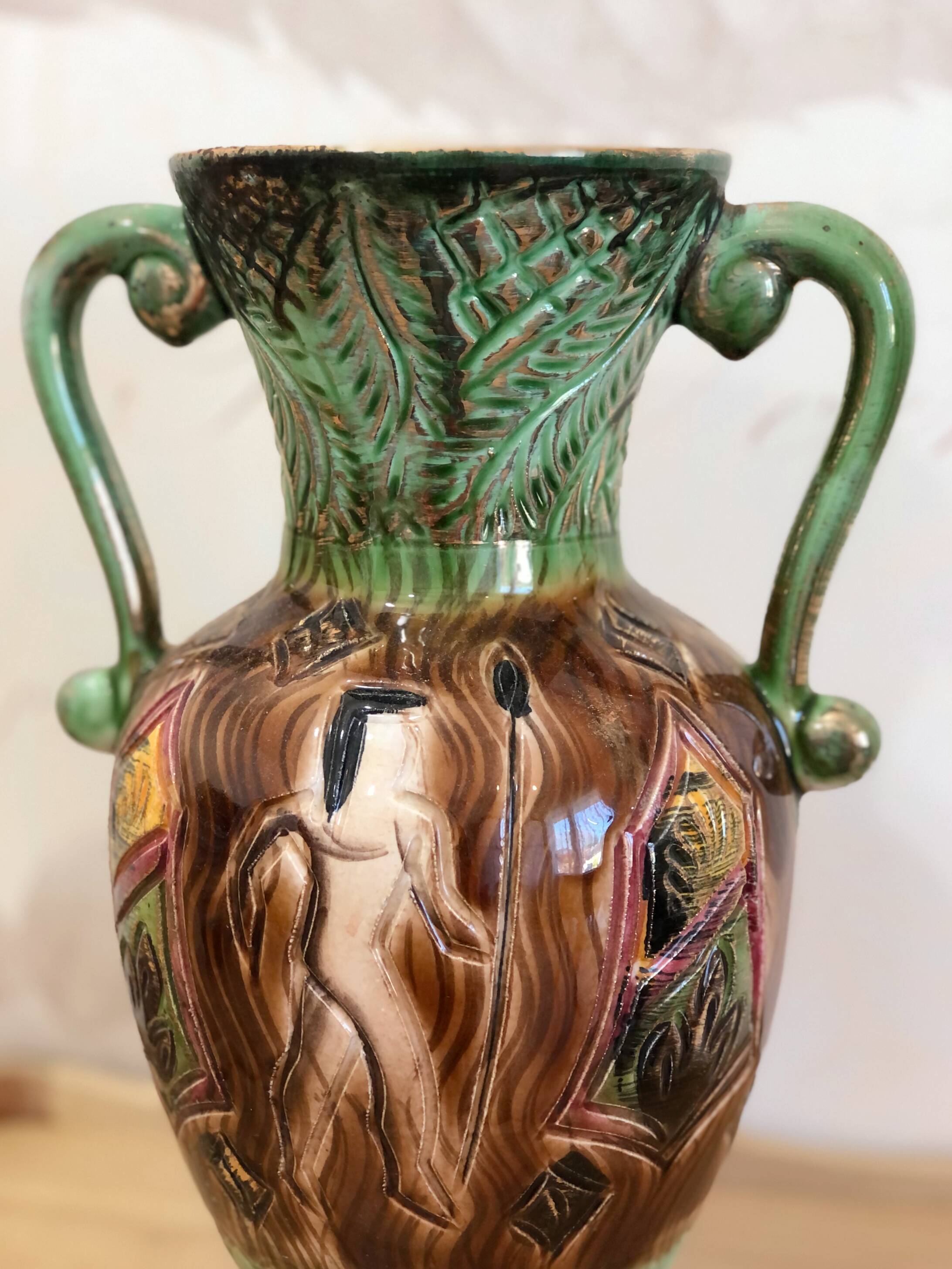 Glazed ceramic vase signed H. Bequet