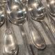 12 silver-plated metal soup spoons, Ercuis silversmith, Mousseline pattern, 22.1cm