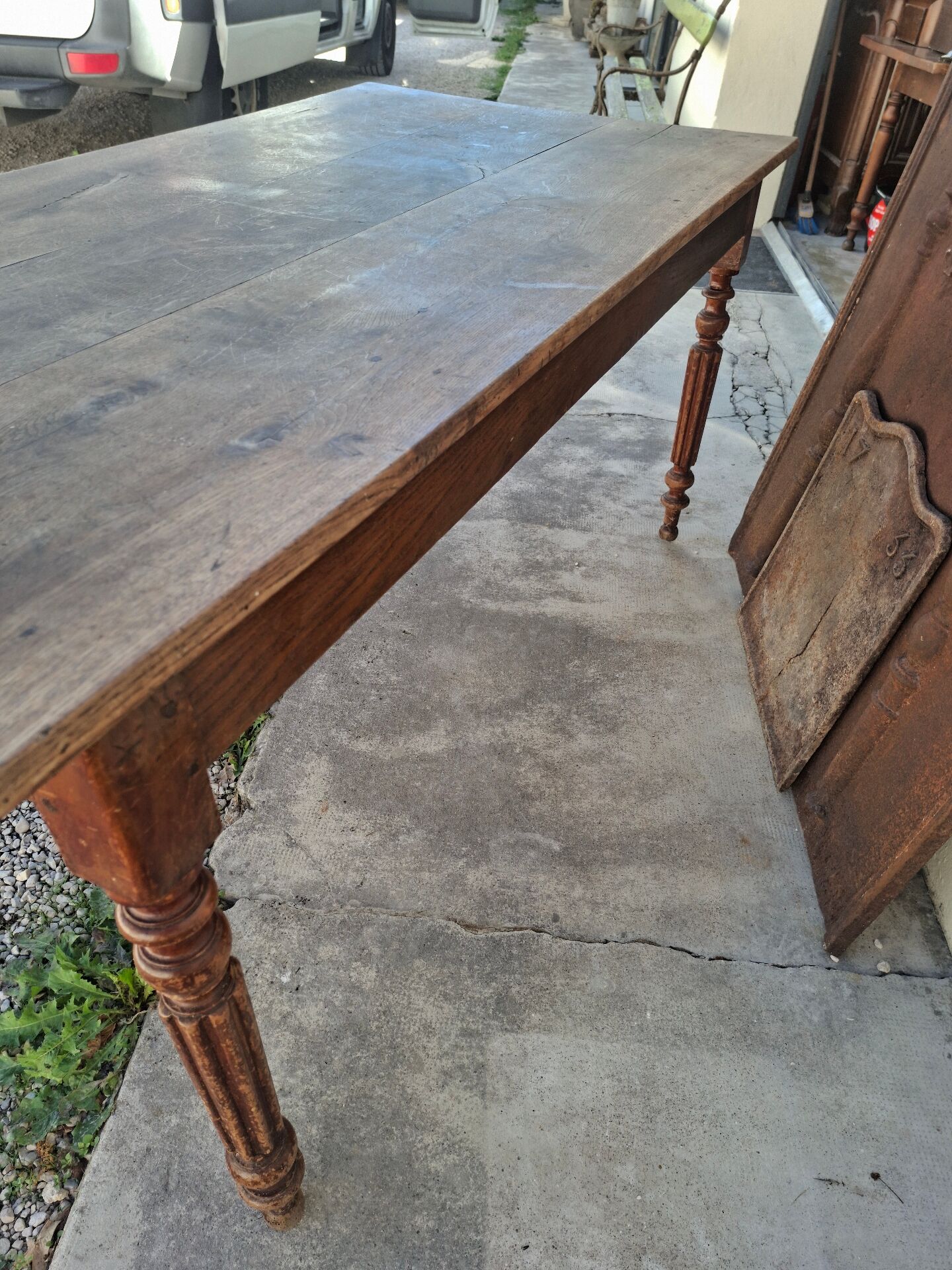 Table de ferme, bistrot, rustique en chêne massif