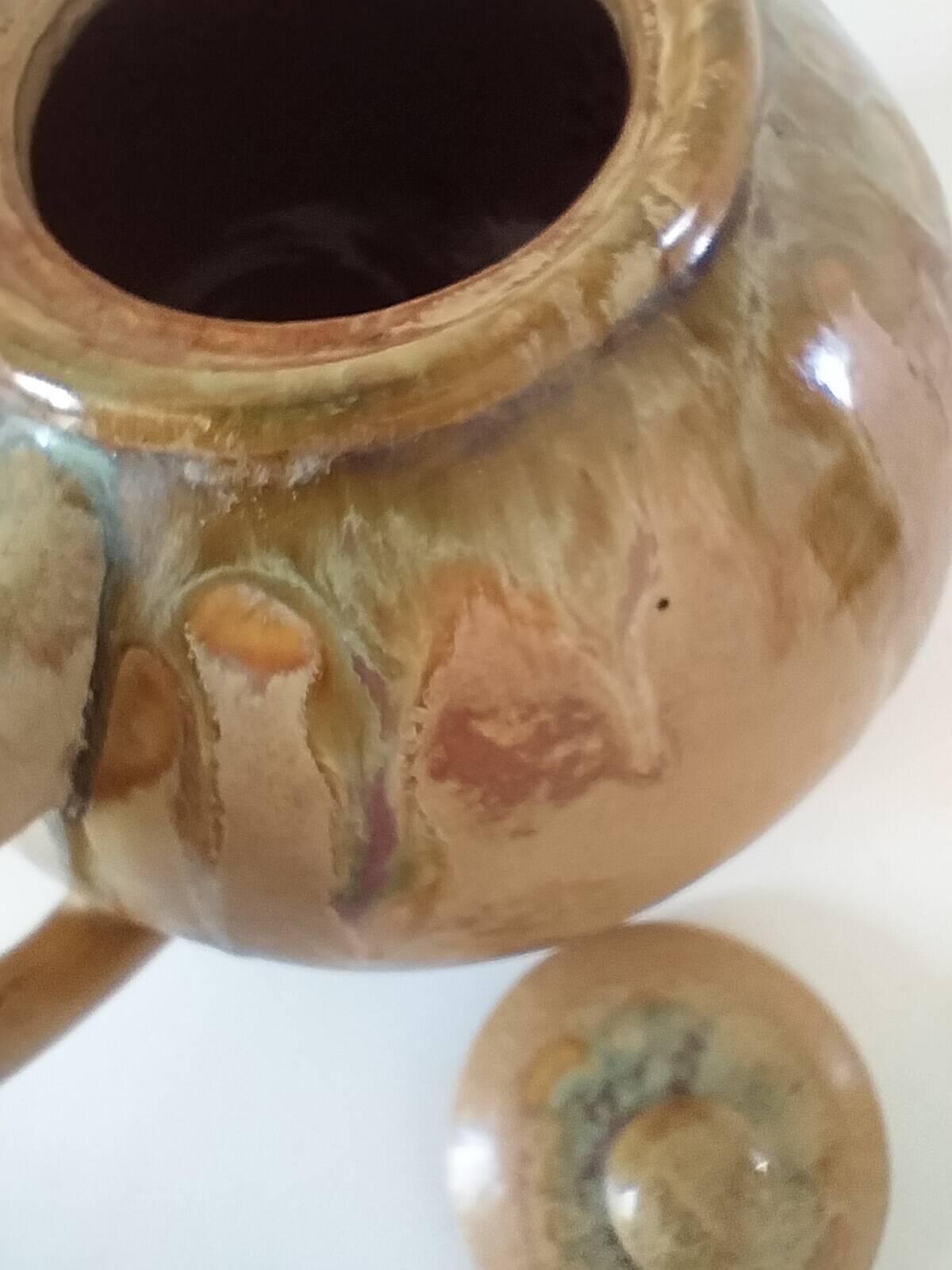 Grandet teapot in flamed stoneware Pierrefonds – Heraldic Faience