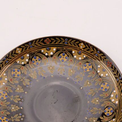 Coffee or tea service Sarreguemines Rockingham black and gold - 26 pieces