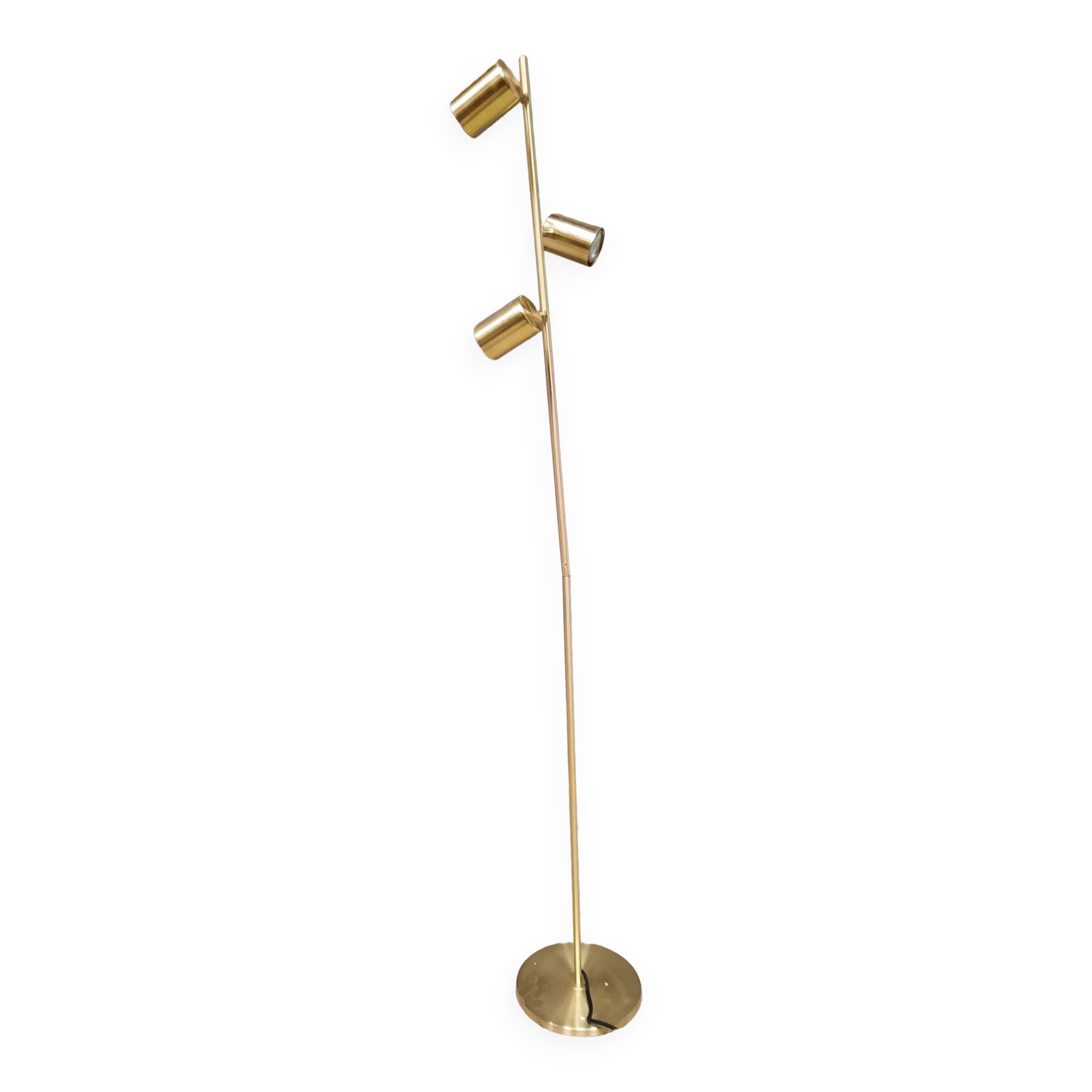 Lampadaire doré à 3 spots