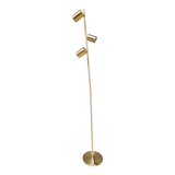 Golden floor lamp with 3 spots