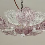 Vintage Murano glass ceiling lamp pink