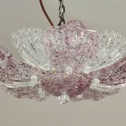 Plafonnier vintage en verre de Murano rose