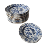 12 old dessert plates