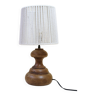 Petite lampe en bois et son abat-jour en corde.