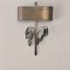 Vintage wall light Maison Charles – Brass leaves 1970s
