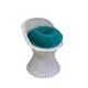 Vintage woven wicker stool 1950