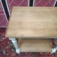 Console in oak painted cream white, natural wood trays