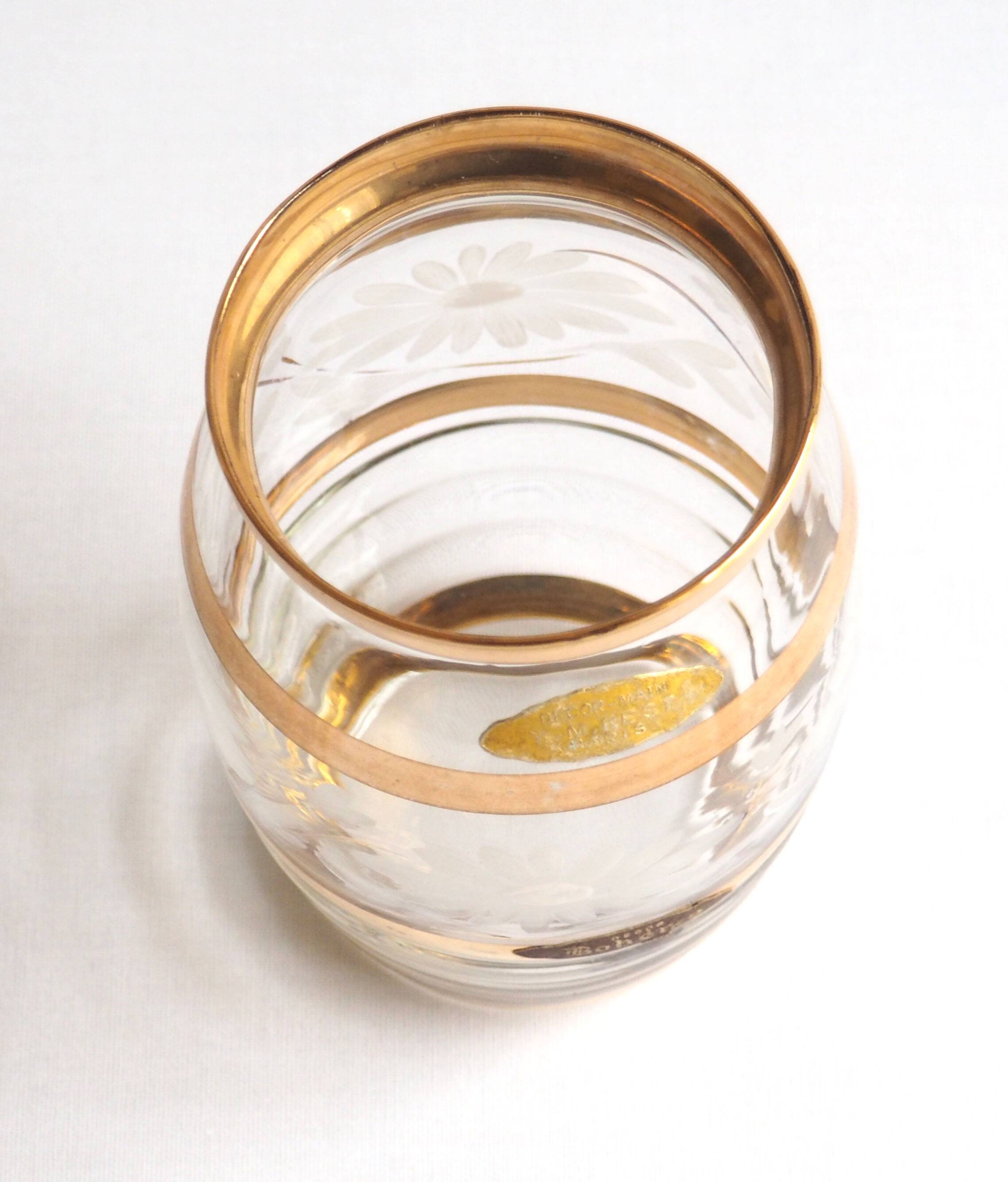 Bohemian glass and gold vase