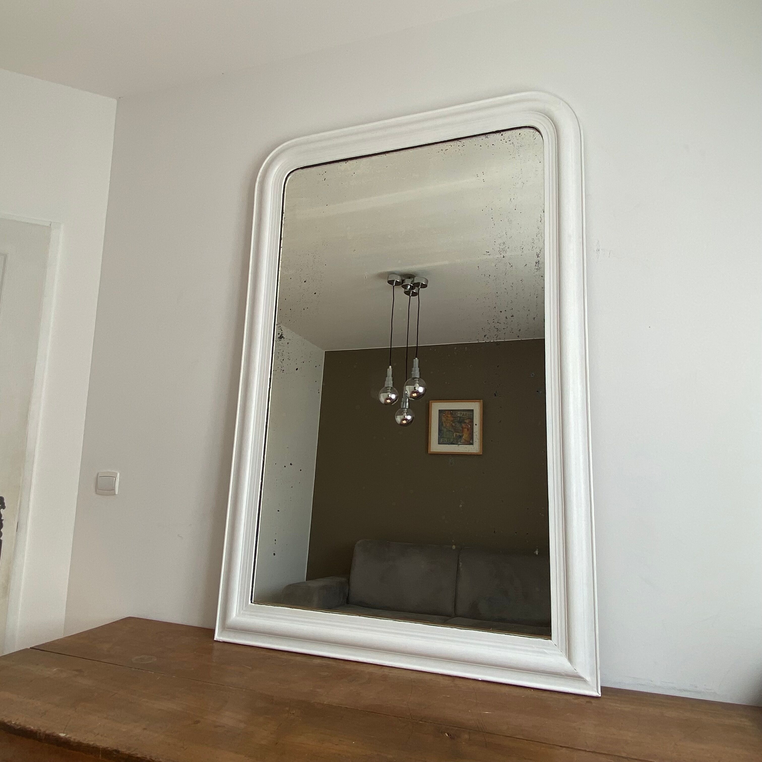 Mirror louis philippe at the end of 19th. 150x100. white.