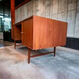 Vintage teak desk: double sided